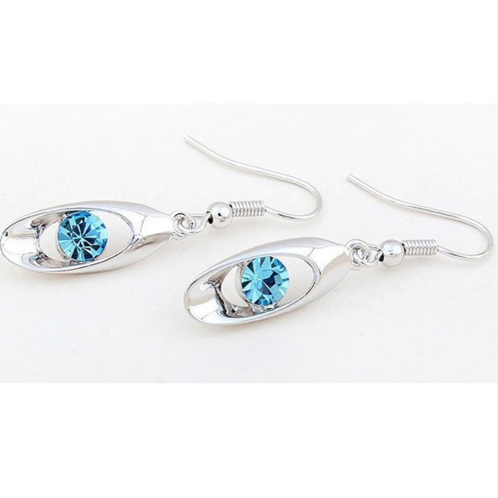 925 Sterling Silver Dangle Drop Earrings and Necklace - Picture 3 of 7